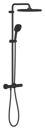 Grohe Tempesta Cube - Duschset mit Thermostat, 25x25 cm, 2 Strahlarten, schwarz matt