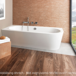 Repabad Livorno Oval F Raumspar-Badewanne mit Verkleidung