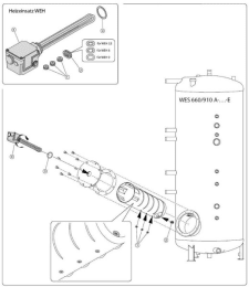 Weishaupt Elektro-Heizeinsatz WEH 3,5 - 0,5/1/2 WES/E und Aqua/E (Eco), WES Cas-R, 400 V