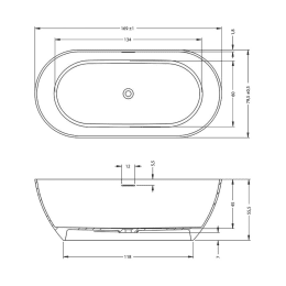 Riho BILBAO 170X80x55,5 , Anthrazit RAL 240 30 05