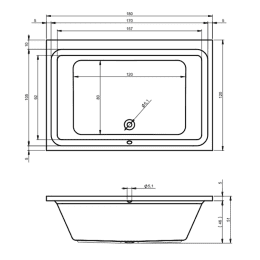 Riho Castello Rechteck-Badewanne 180x120 cm weiß