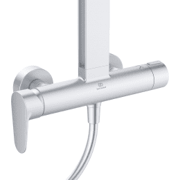 Ideal Standard ALU+Duschset mit Armatur, Durchmesser 26 cm, 2 Strahlarten, Silber