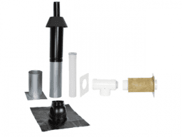 SKOBERNE Grundpaket Unifix 165, Schrägdach, 25° - 45°, DN 80/125 schwarz,0,4m
