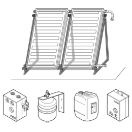 Weishaupt Paket Flachdach vert.2x1 FV 45° F2 in Verbindung mit Kombispeicher