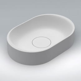 Riho Valor Aufsatz-Waschtisch oval 48 x 32 cm aus Solid Surface