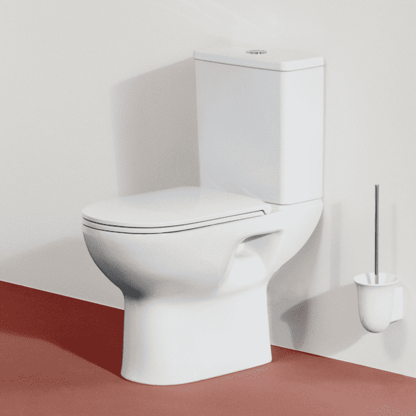 Laufen Lua WC-Kombi mit SoftClose-Sitz, Abgang unten, Wasseranschluss seitlich, Rimless, DualFlush,