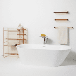 Laufen Kartell Bodenstehende Wannenbatterie Disc, mit Zubehör, Chrom