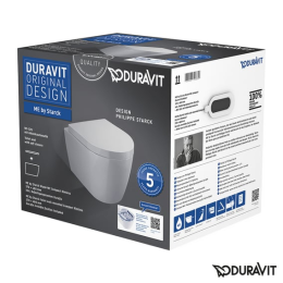 Duravit ME by Starck Wand-WC mit WC-Sitz SoftClose, Rimless, Alpinweiß