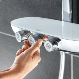 Grohe Rainshower SmartControl Aufputz-Duschsystem mit Thermostat mit EcoJoy, chrom/moon white Grohe Rainshower SmartControl Aufputz-Duschsystem mit Thermostat mit EcoJoy, chrom/moon white