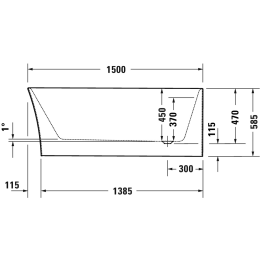Duravit DuraSenja Eck-Badewanne 150x75cm, Ecke rechts 700577, weiß
