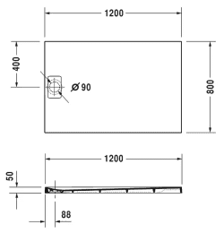 Duravit Stonetto Duschwanne, 1200x800 mm, weiß