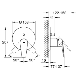 Grohe BauEdge Unterputzarmatur für 2 Verbraucher, Chrom Grohe BauEdge Unterputzarmatur für 2 Verbraucher, Chrom
