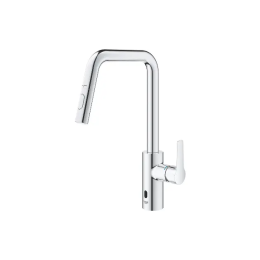 Grohe QuickFix Start Elektronische Spültischarmatur mit ausziehbarer Brause, verchromt