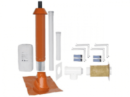 SKOBERNE Grundpaket Porifix, Schrägdach 35° - 55°, DN 80/125 rot, 1,0m