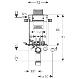 Geberit Kombifix Installationselement für Wand-WC 98 cm Unterputz-Spülkasten OMEGA 12 cm
