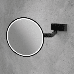 Viverso Kosmetikspiegel mit 5-facher Vergrößerung, Beleuchtung dimmbar schwarz matt