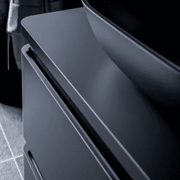 Treos Serie 925 Badmöbel Black - Konsolenplatte, Unterschrank mit Aufsatzbecken 600 mm