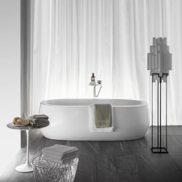 Laufen Il Bagno Alessi One Freistehende Badewanne 183x87 cm, weiß matt
