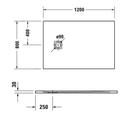 Duravit Sustano Duschtasse 120x80 cm, DuraSolid, weiß glänzend