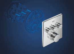 Grohe Grohtherm SmartControl Thermostatische Badewannenarmatur für Unterputzmontage, 3 Ventile, Chro