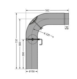 Oranier Rohrset gezogen, Schwarz 150 mm