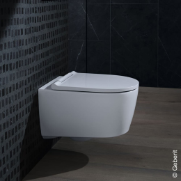 Geberit ONE Wand-WC mit Softclose WC-Sitz, TurboFlush, KeraTect, Weiß/Chrom