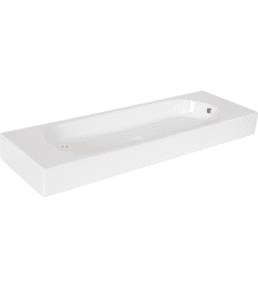 Premium Doppelwaschtisch AREA 1100x110x350 mm 2 Hahnlöcher Keramik weiß