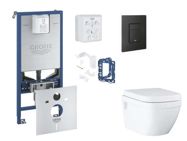 Grohe Rapid SLX Wand-WC Set SoftClose, Even phantom black & Fresh-Umrüstset