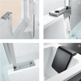 Artweger Twinline 2 Duschbadewanne Komplett-Set 160/170 cm, Nischenversion