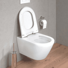 Duravit Plinero Wand-WC mit WC-Sitz mit HygieneGlaze, weiß matt