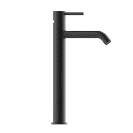 Bossini Teo Waschtischarmatur erhöht mit verschließbarem Ablaufventil Push-Open, schwarz matt