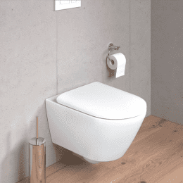 Duravit Plinero Wand-WC mit WC-Sitz mit HygieneGlaze, weiß matt