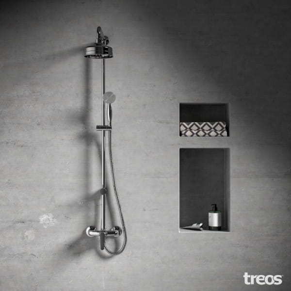 Treos Serie 199 Retro Duschsystem mit Regenbrause