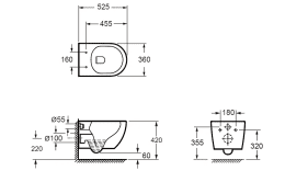 kielle Oudee Wand-WC mit SoftClose-Sitz, Rimless Vortex+, weiß