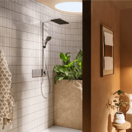 Hansgrohe Raindance Alive Q - Brauseset mit Thermostat, 21x34 cm, 3 Strahlarten, Chrom