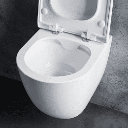 Treos Serie 800 Wand-Tiefspül-WC, spülrandlos, mit WC-Sitz, Ausführung kurz