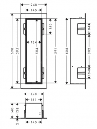 hansgrohe XtraStoris Rock Unterputz-WC-Modul mit befliesbarer Tür schwarz matt