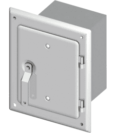 Edelstahl Reinigungstür UNI-EW 140x200 mm, mit Schiebestutzen 100 mm lang