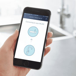 Grohe Spültischarmatur Connected, mit Kühleinheit und Wasserfilter, verchromt