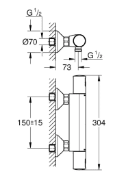 Grohe QuickFix Precision Start Thermostat-Duscharmatur, schwarz matt