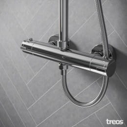Treos Serie 191 Thermostat-Duschsystem, für Wandmontage
