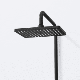 Steinberg 390 Aufputz-Duschsystem mit Thermostat 26x19 cm, schwarz matt