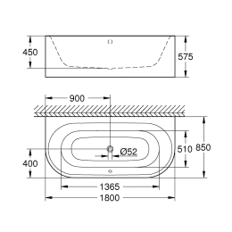 Grohe Essence Badewanne 1800x850 mm, alpinweiß Grohe Essence Badewanne 1800x850 mm, alpinweiß
