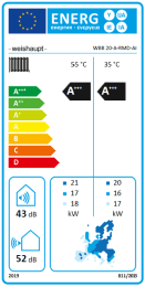 Weishaupt Luft/Wasser-Wärmepumpe Biblock Typ WBB 20-A-RMD-AI