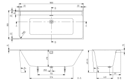 Villeroy & Boch Collaro Eck-Badewanne, mit Schürze 180x80 cm weiß