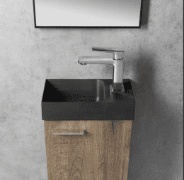 Sapho Small Beton-Waschbecken mit Waschtischunterschrank, 30x53x17 cm Eiche Alabama