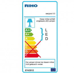 Riho Carolina Easypool 3.0 Rechteck-Whirlpool mit Bloutooth Lautsprecher und LED Farblicht