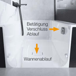 Artweger Joice Walk In+ Wanne 1500 x 850 mm weiß