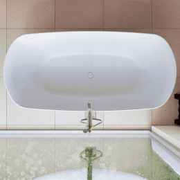 Riho Bilo Freistehende Oval-Badewanne 165 x 77 x 55 cm weiß matt