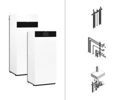 Viessmann Paket Vitodens 222-F B2TH 2,5-25 kW 7" mit Anbausatz oben AP VD